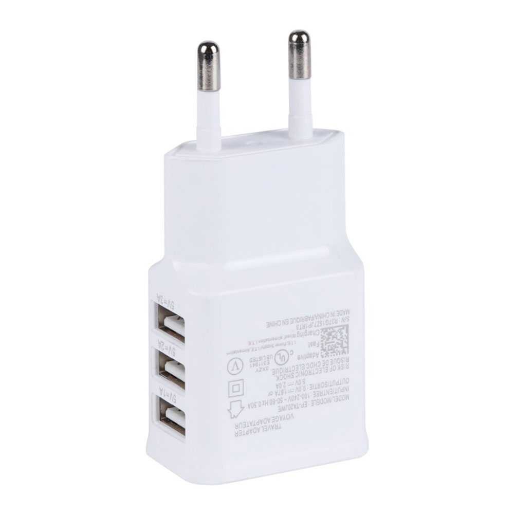 Weiss 3fach Mehrfach 2A Multi USB Hafen 220V Netzteil Adapter Ladegerät Zauberstab Weiß EU Mauer 2 Stift Stecker Adapter Ladegerät Energie 3 USB Häfen Pro Telefone Tablets Weiß