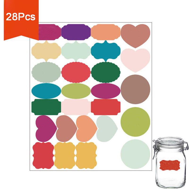 Kleurrijke zelfklevende stickers, etiketten, waterdichte uitwisbare pottenorganizer, opberglabels