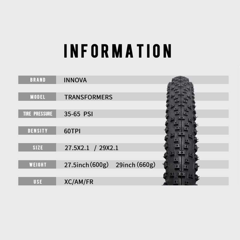 Innova 29*2.1 mtb tlr tubeless cykeldæk 60 tpi tubeless ready mountain bike dæk 29er am fr xc ultralight 660g