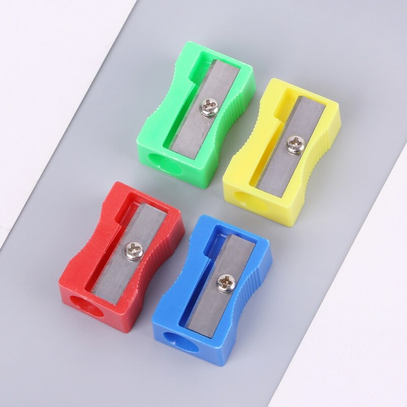 10Pcs Plastic Single Hole Pencil Hand-held Sharpener School Office Stationery