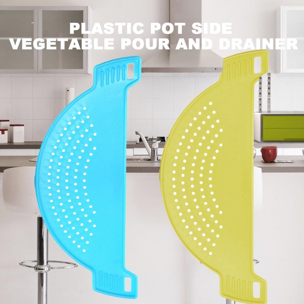 Tabla escurridora con forma de media luna para lavar verduras, resistente al calor, embudo, utensilios de cocina