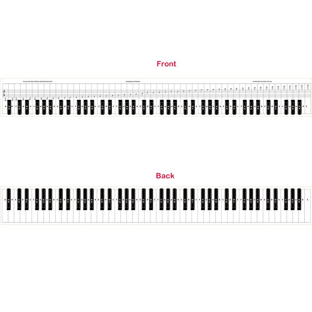 Double Sides Piano Keys Chart Piano Keyboard Exercise Paper Keyboard Training Guide Piano Staff Contrast Drawing Chord Chart