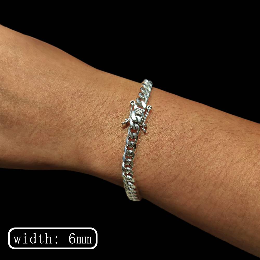 Men Stainless Steel Bracelet 6-14mm 18 K Gold Plated Miami Cuban Link Charm Bracelet For Men Pulsera Acero Inoxidable