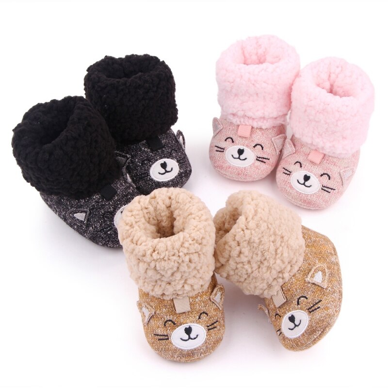 Nuovi stivali da bambino invernali 2021 Cute Cat Girls Boys stivaletti per maglieria Super Keep Warm Infant Toddler scarpe da neve con fondo morbido 0-18 M