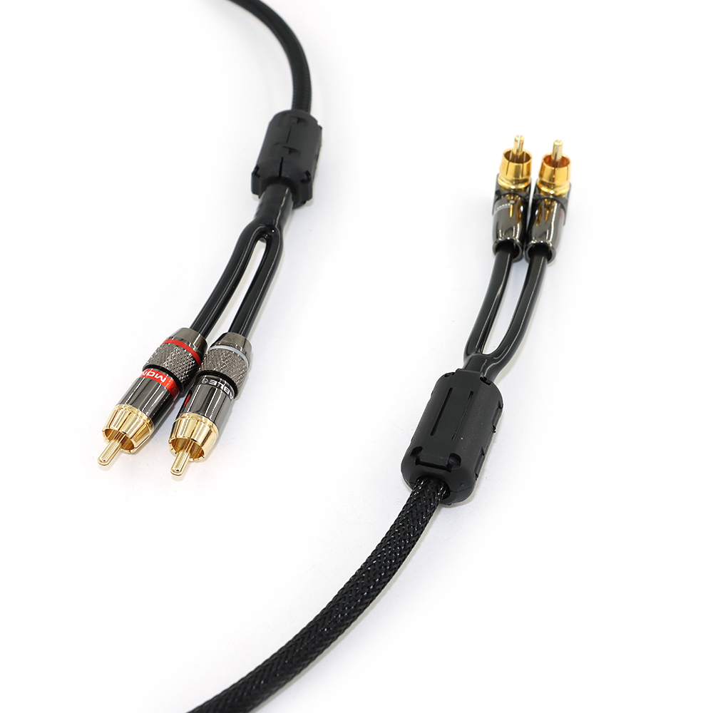 Cable RCA de enchufe para amplificador de potencia de audio CD y altavoz de audio, cables de línea de audio hifi, sistema de amplificador