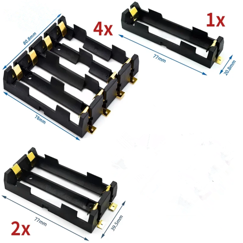 1x 2x 4x 18650 smt batterijhouder 18650 3.7v batterijbox opbergdoos container powerbank met bronzen pinnen