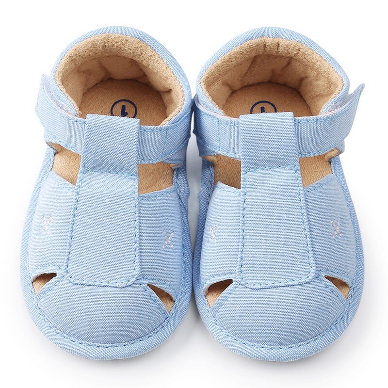 Sandalen Baby Schoenen Pasgeboren Zomer Ademend Zachte Katoenen Baby Meisje Sandalen Sport Casual Baby Boy Sandalen Strand Schoenen: Blauw / 13-18 months