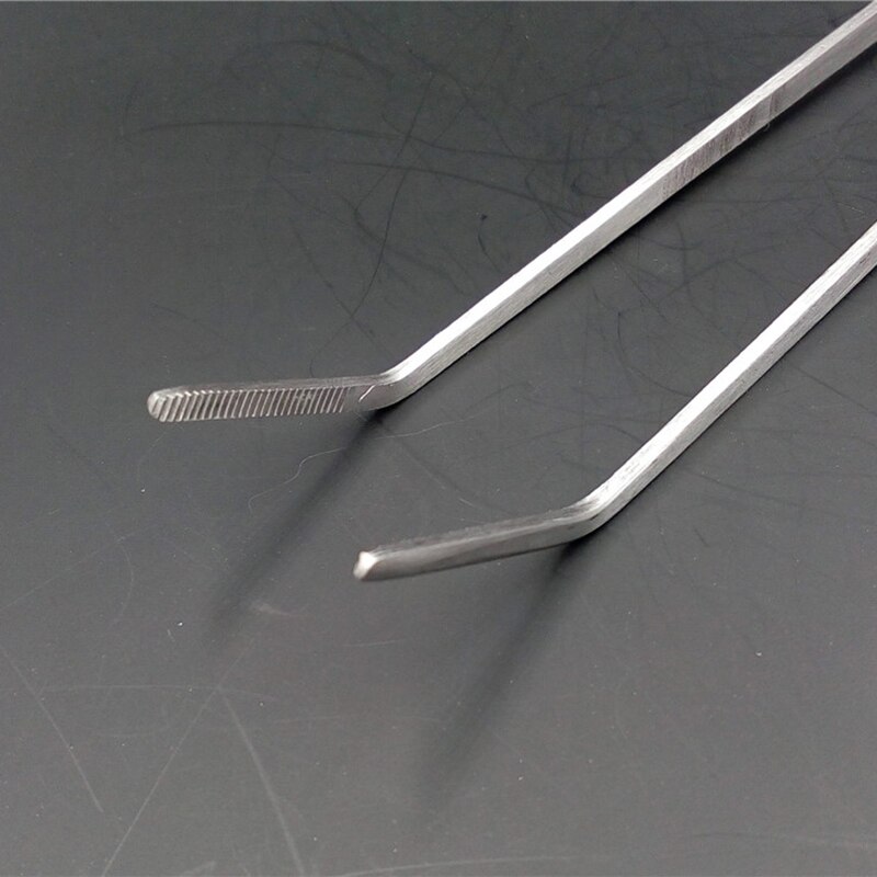 2pc/set Straight + Elbow Stainless Steel Tank Tweezers Pliers Aquarium Tool Fish Tank Aquatic Plants Forceps Clip Cleaning Tool