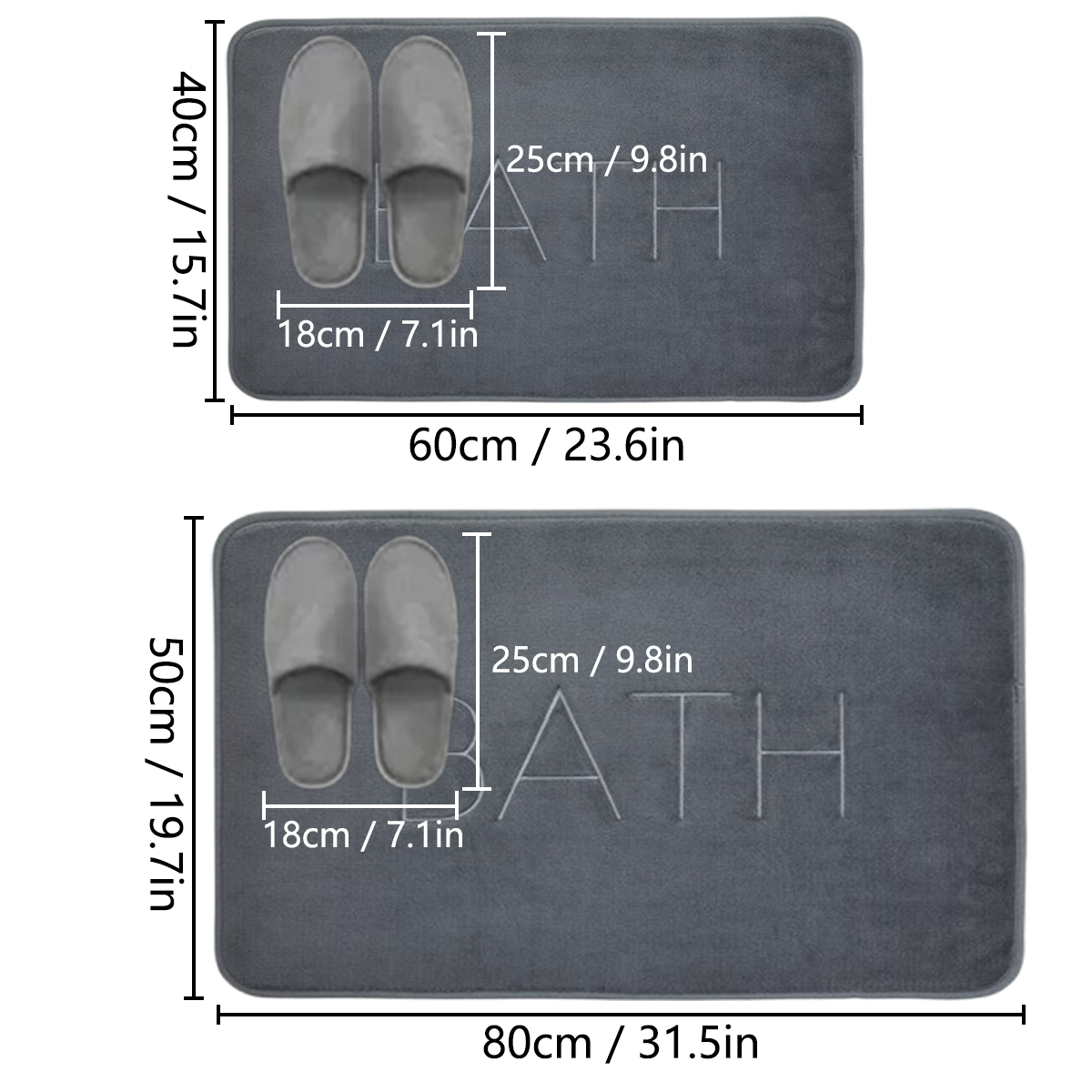 Alfombra gruesa absorbente para baño con bordado de color sólido peludo, alfombrilla gruesa para ducha, alfombrilla antideslizante para pies, alfombrilla de entrada resistente a la suciedad