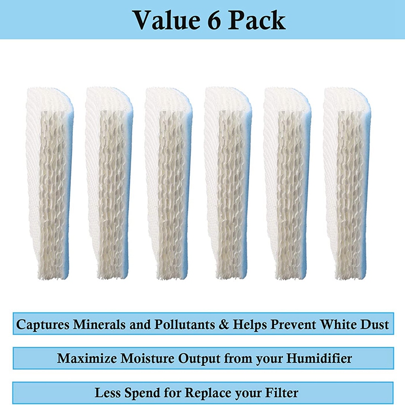 6 Pack Replacement Humidifier Filter Fit For Honeywell HFT600 HEV615 HEV615B HEV615W HEV620 HEV620B HEV620W HEV-615