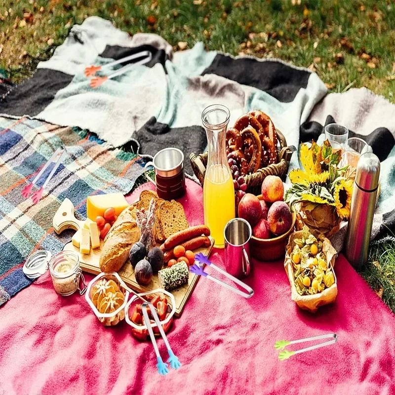 5PCS Mini Tong, Hand Shape Silicone Food Tongs, 5Inch Kid Tongs for Sugar Cubes Kitchen Tongs Perfect for Kids