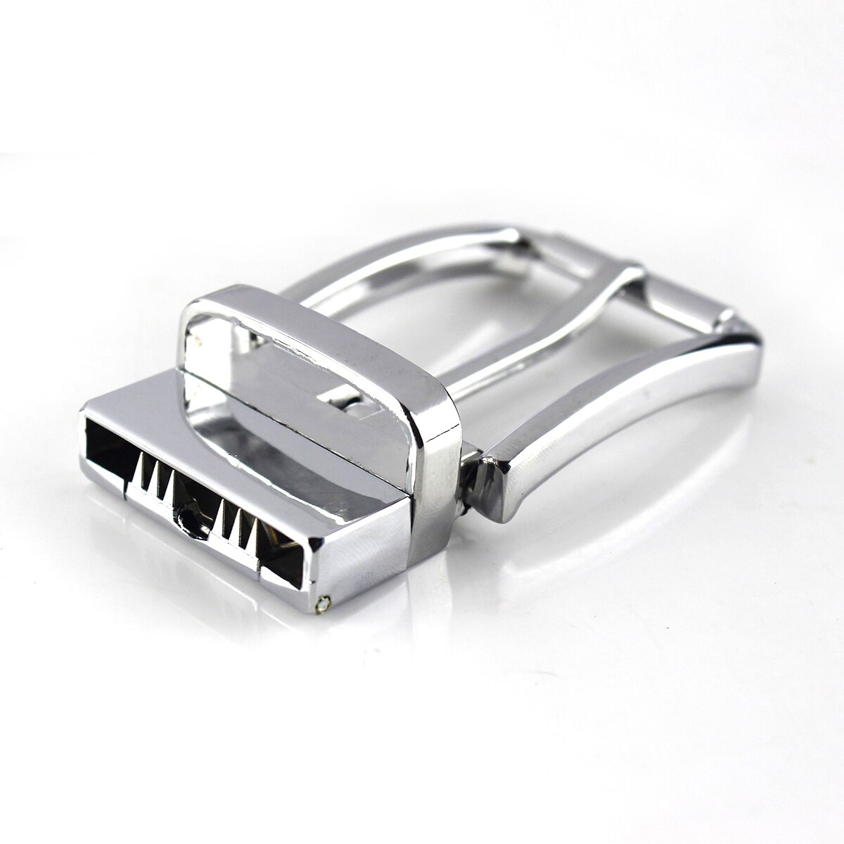 1pcs 35mm Metal Chrome Men Belt Buckle High Clip Buckle Rotatable Bottom Single Pin Half Buckle Leather Craft Belt