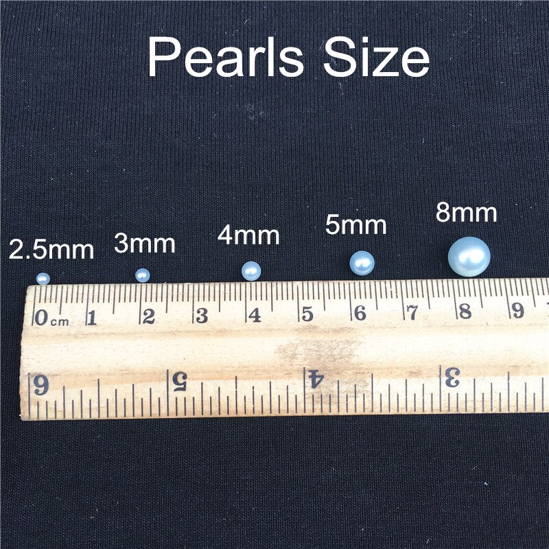 Perlas de ABS azul claro, 10 gramos, 2,5/3/4/5/6/8mm, perlas de imitación acrílicas redondas para fabricación de joyas/Nail Art/teléfono