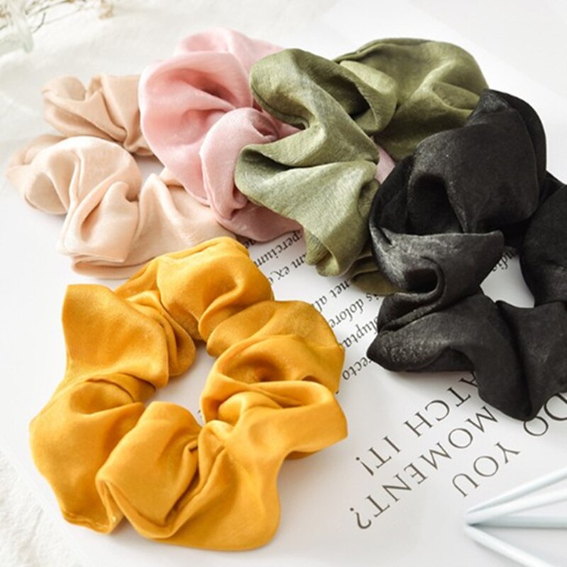 Elastische Satin Printing Vrouwen Haar Scrunchies Paardenstaart Houder Decoraties Lady Meisjes Haar Touw Braiders Haarband Accessoires