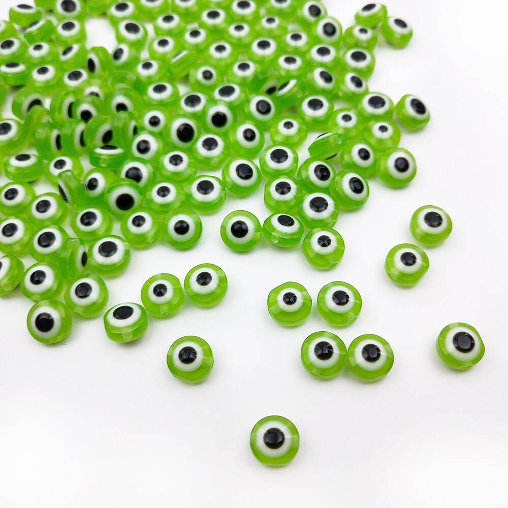 50pcs/Lot 8mm Diy Eye Beads Oval Shape Spacer Beads Stripe Resin Spacer Beads For Jewelry Making Bracelet Necklace Charms: 8