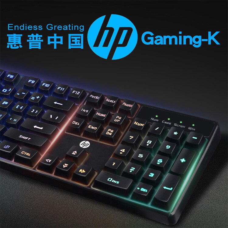 Suitable for HP Backlight Mechanical Keyboard Wired E-Sports Gamer Keyboard Computer Keyboard: Black and White with Pattern