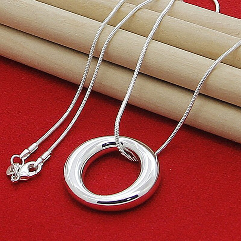 925 Zilveren Ronde O Vorm Ketting Armbanden Open Ringen Oorbellen Set Voor Vrouwen Mode-sieraden Sets