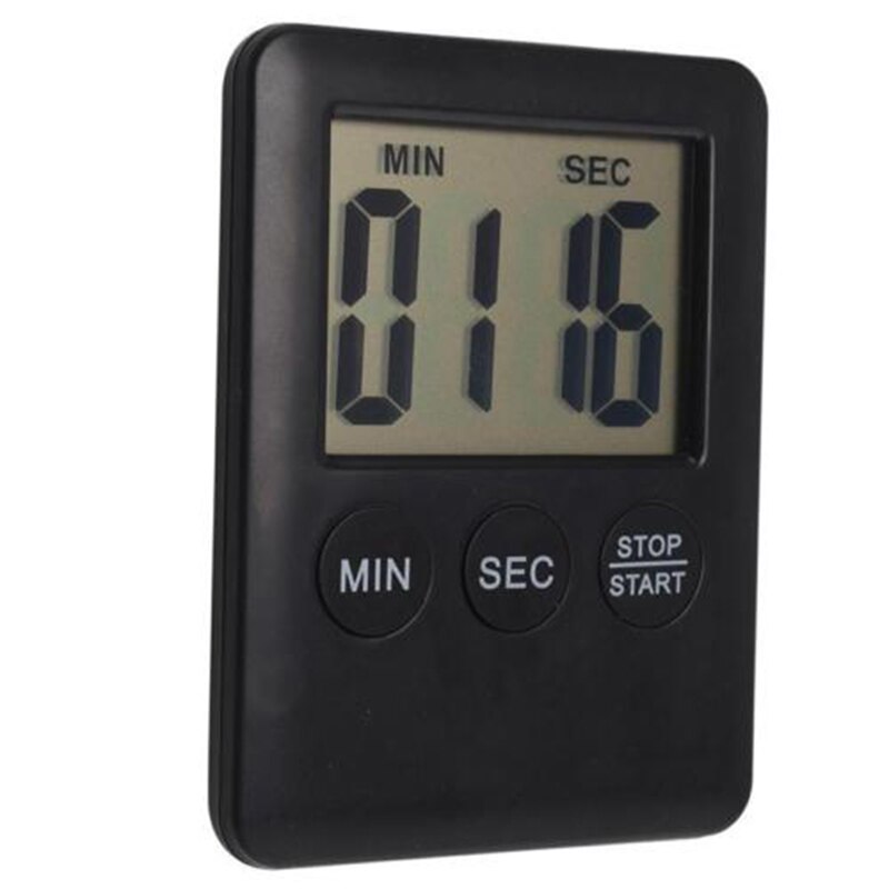 stopwatch Mini Kitchen Bathroom Thin LCD Digital Timer Clock Reminder With Magnet kitchen timer temporiza: Black