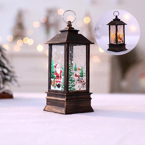 Kerstman Home Decor Led Licht Lamp Opknoping Lantaarn Kerst Decoratie Kerstman Sneeuwpop Elanden Hoek