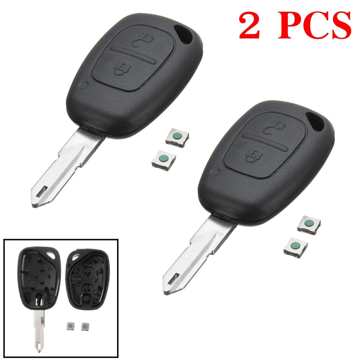 Coque de clé de voiture à 2 boutons | Étui de protection pour Vauxhall/Opel Vivaro/ Renault Movano Trafic Renault Kangoo en blanc: 2 pcs