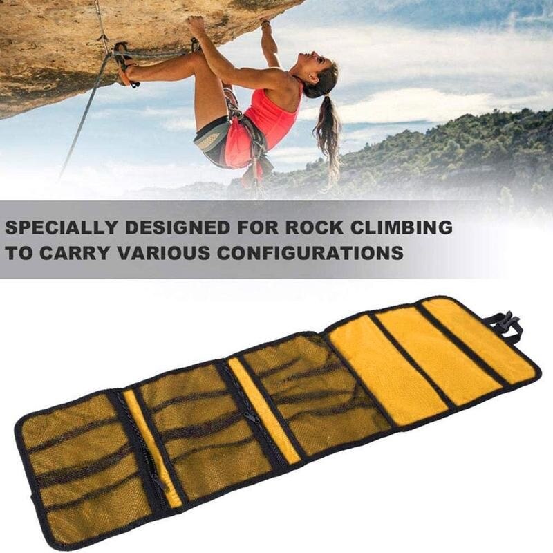 Rock Climbing Storage Bag Gear Equipment Organized Storage Bag Carabiner Organized Bag Partitions Hooks Holder Folding Rope Bag