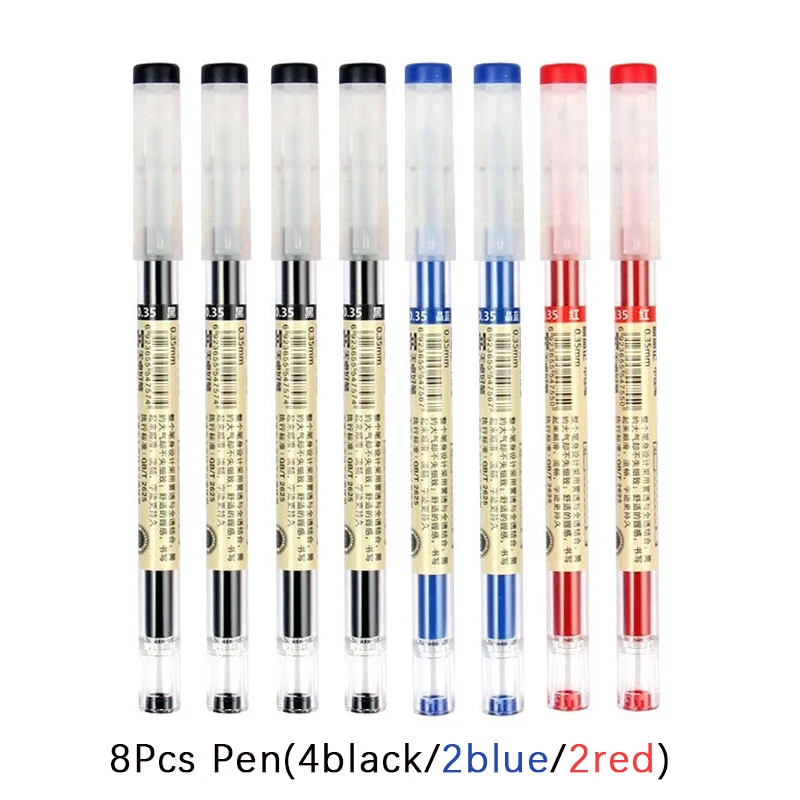 Juego de bolígrafos de Gel de 0,35mm, set de bolígrafos de tinta reemplazable, varillas de recarga de tinta azul, roja y negra, para oficina y escuela, 54 unidades: Morado