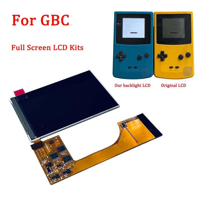 Replacement IPS LCD Screen with Ribbon Cable Screen Cover Repair Full Kit for GameBoy Advance GBA Game Console
