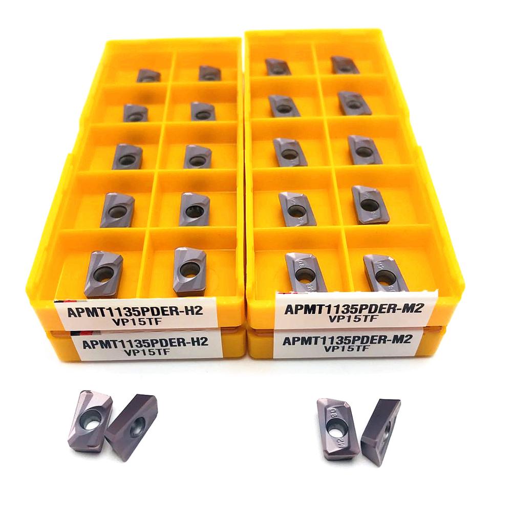 Hardmetalen wisselplaat apmt 1135 m2 / h2 vp15tf cnc draaibank frees draaibank frees apmt 1135 metaaldraaiblad cnc gereedschap