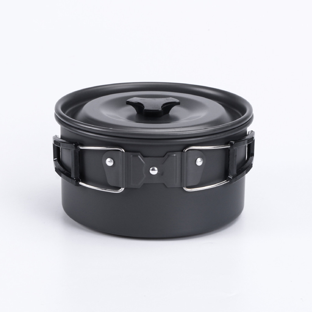 Camping Cookware Set Marching Utensils Tableware Cooking Stove Kit Travel Pan Hiking Picnic Camping Tools for 1-2 Person#y3