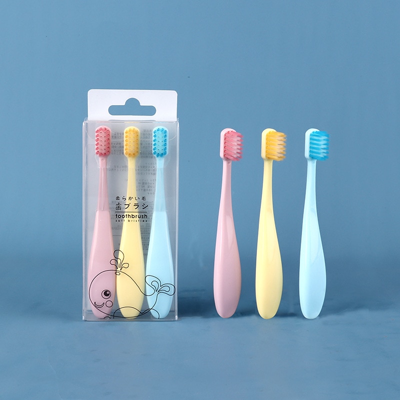 3 pçs/set crianças macio-cerdas escova de dentes para crianças dentes bonito treinamento escovas de dentes do cuidado dental do bebê 2-6y