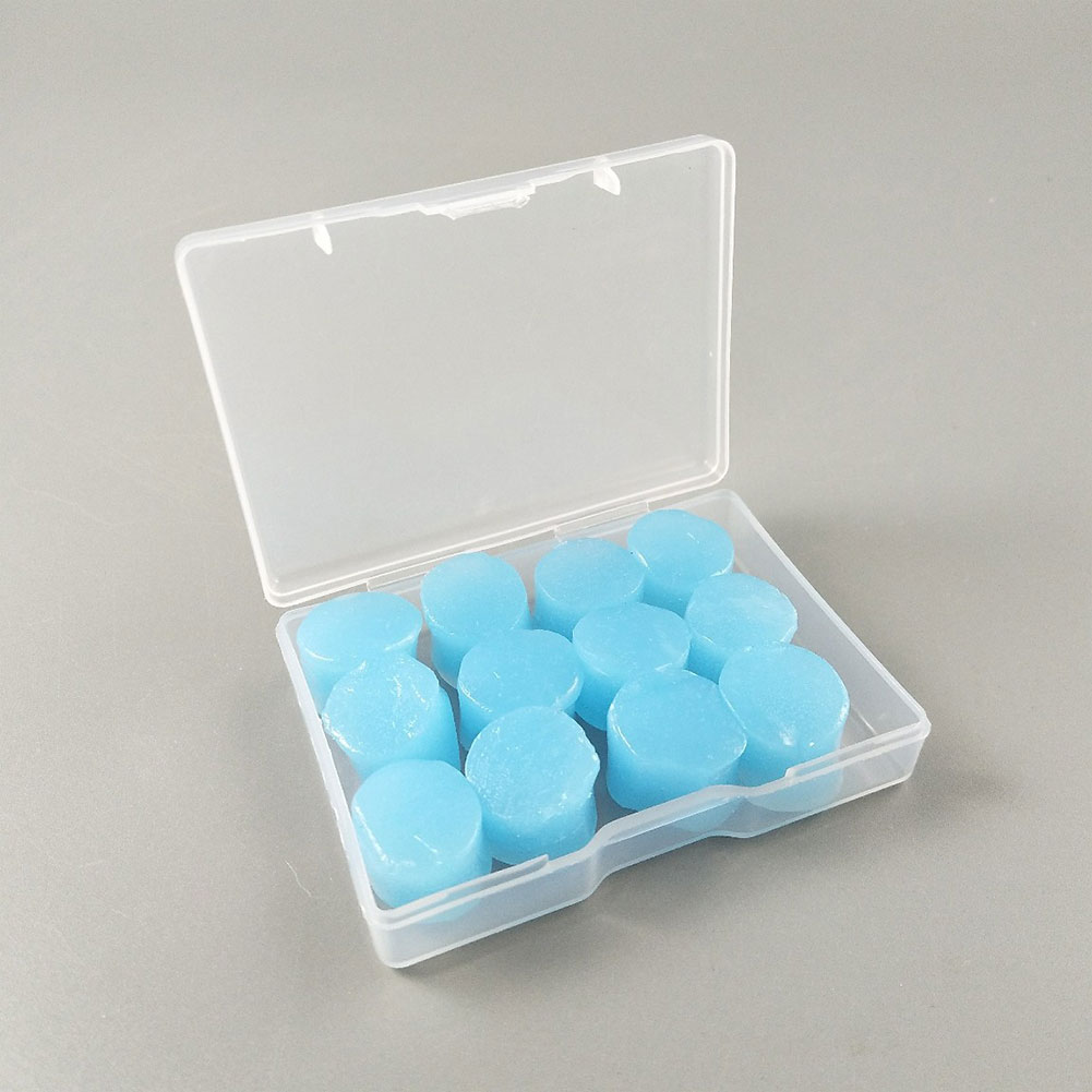 12Pcs/pack Soft Silicone Ear Plugs for Sleeping Swimming Working Earplugs Mud BPA-free Noise Reduction Ear Protection Earplug: Sky blue