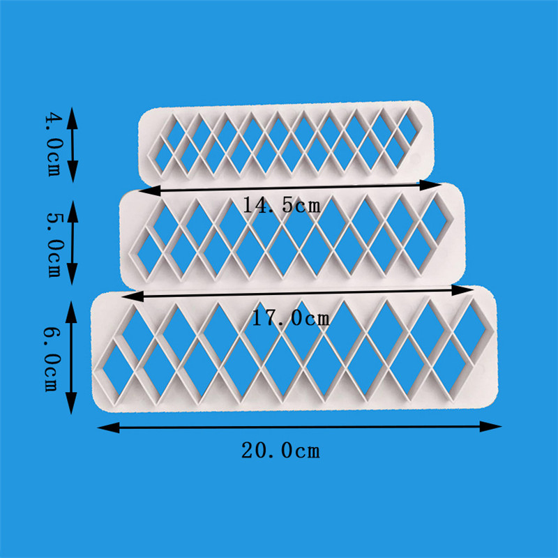 SEAAN 3 Pcs 7 Set Geometrie Ronde Cirkel Vis Schaal Hexagon Fondant Cookie Cutter Cakevorm Fondant Cake Decorating Bakken tool: 1341