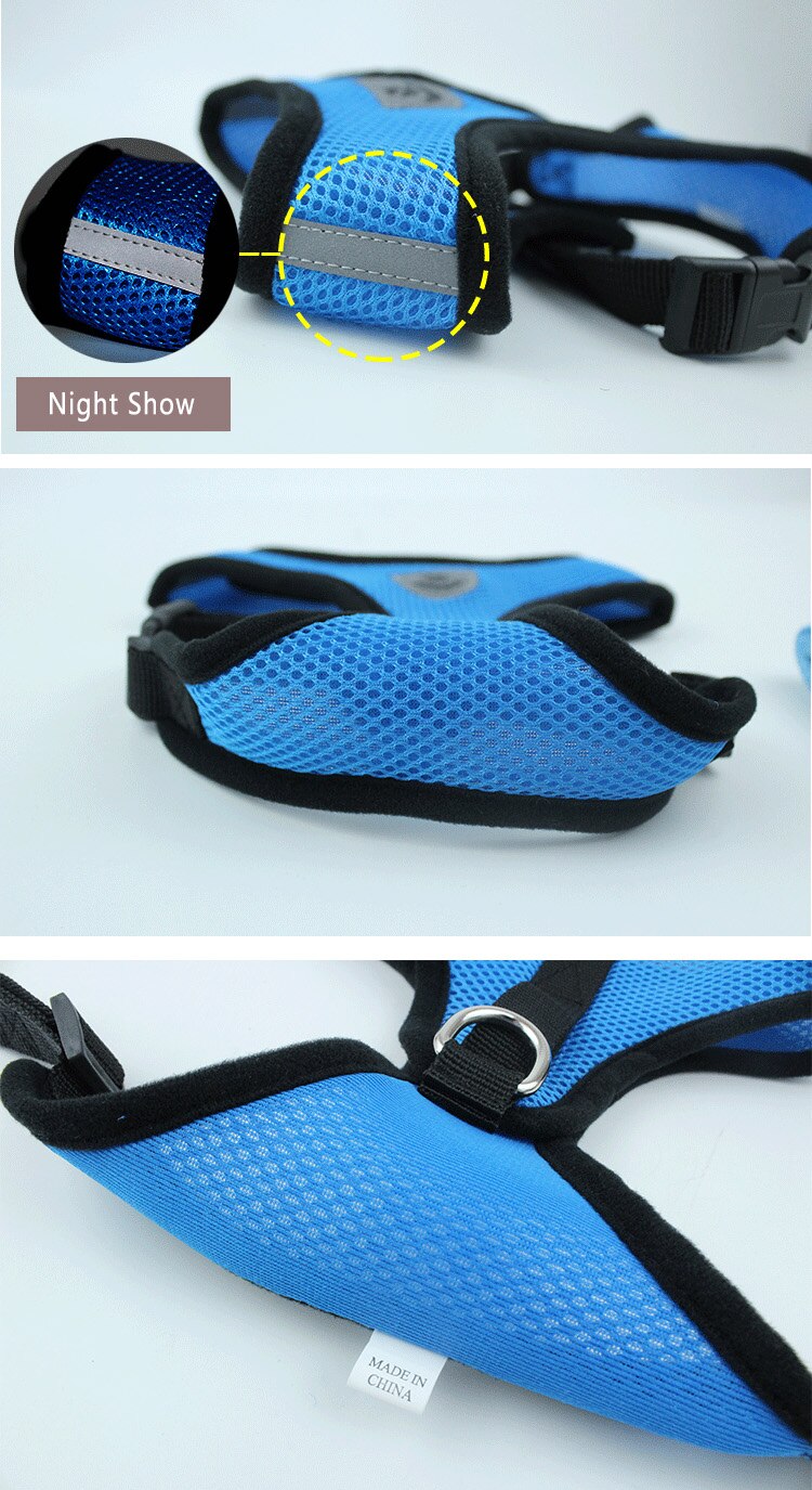 Dog Harness Puppy Pet Dogs Vest Mesh Padded Dog Harness Dogs Puppy Collar Cat Pet Dog Chest Strap Leash For Small Medium Dogs