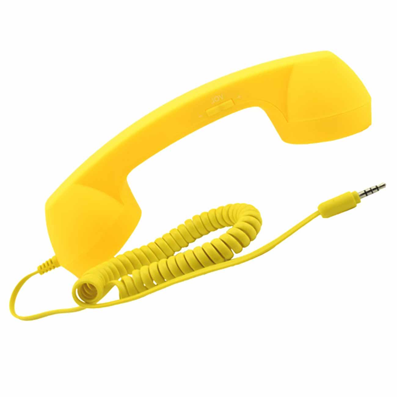 Auriculares Retro estéreo con cable para teléfono móvil, auriculares con llamada cómoda: YELLOW