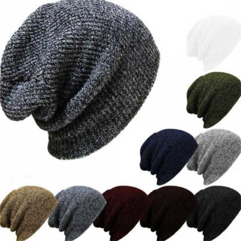 Meihuida efterår vinter mænd kvinder slouch skull cap oversize lang beanie baggy cap hæklet strik hat ski hat unisex