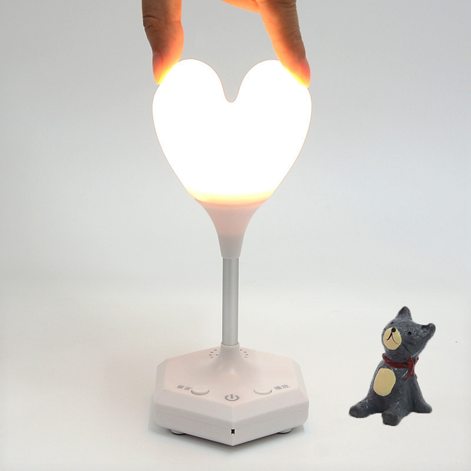 Recording Heart Shape Night Light Unique Touch Sensing USB Charging Bedside Remote Control Dimming LED Desk Lamp