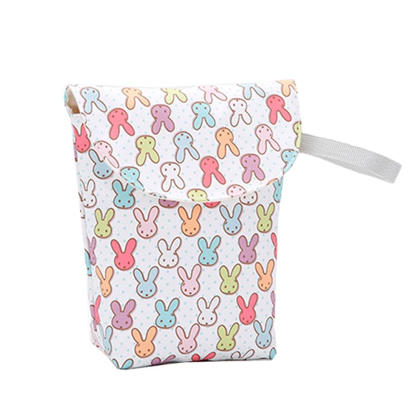 Dessin animé impression humide sac sec bébé couche-culotte sac organisateur réutilisable poche pour bébé sac à couches: Rabbit Size S
