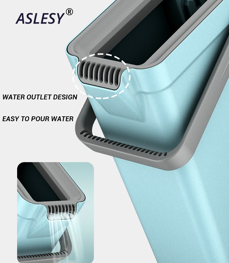 Spons Water Zuig Mop Rechtop Schoonmaken Squeeze Water Gratis Hand Wassen Nat En Droog Tweeërlei Gebruik Opvouwbare Huishoudelijke Mops met Emmer