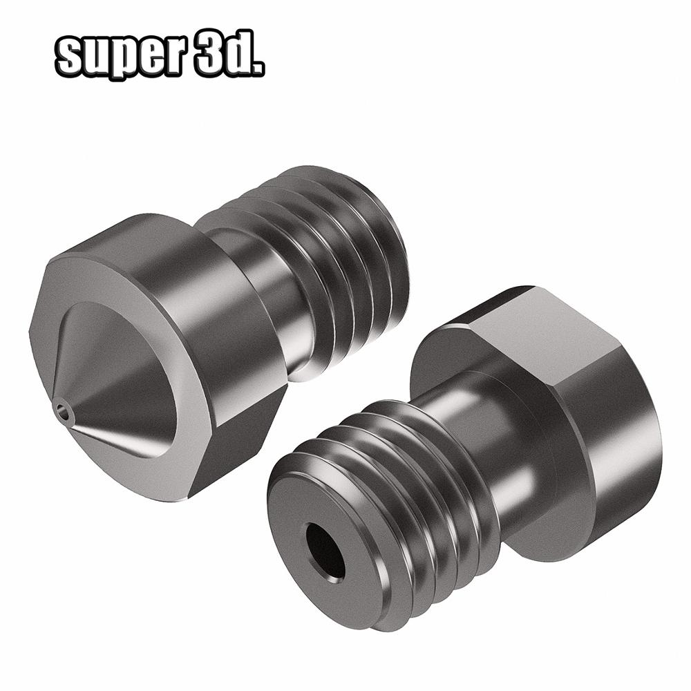 Części drukarki 3D V6 stal hartowana dysza 1.75mm gwint M6 robić drukowania PEI zerkać lub z włókna węglowego E3D HOTEND wysokiej jakości
