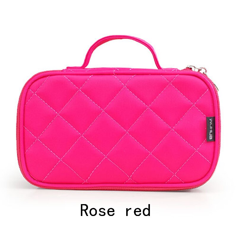 Qehiie Cosmetische Case Make-Up Tassen Vrouwen Reizen Toilettas Professionele Opslag Borstel Benodigdheden Make Up Organizer Case Beauty: Rose red