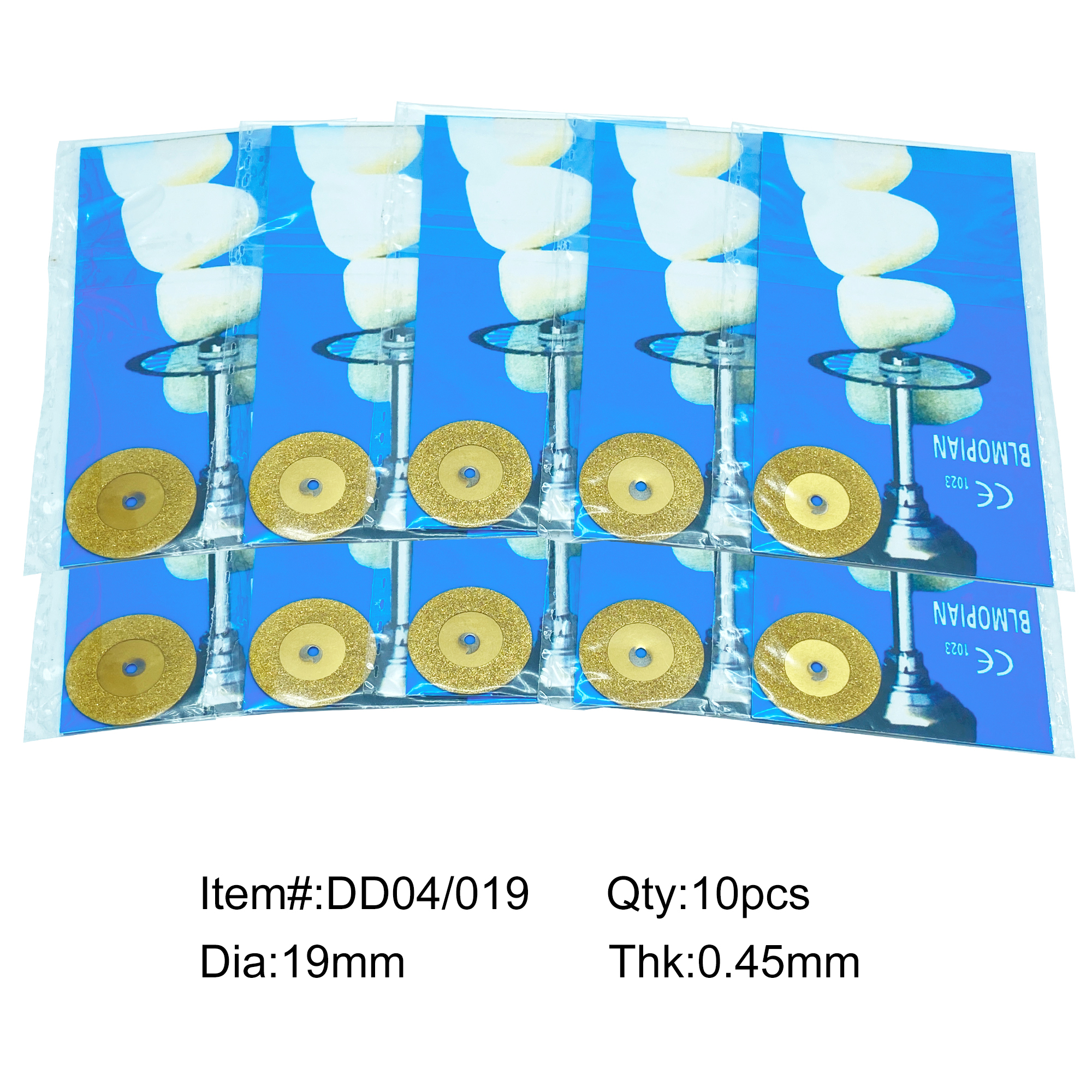 Discos de diamante para pulir laboratorio Dental WellCK, disco de recubrimiento de doble cara de 0,25mm, herramienta de corte rotativa para dentista, 10 Uds.: Morado