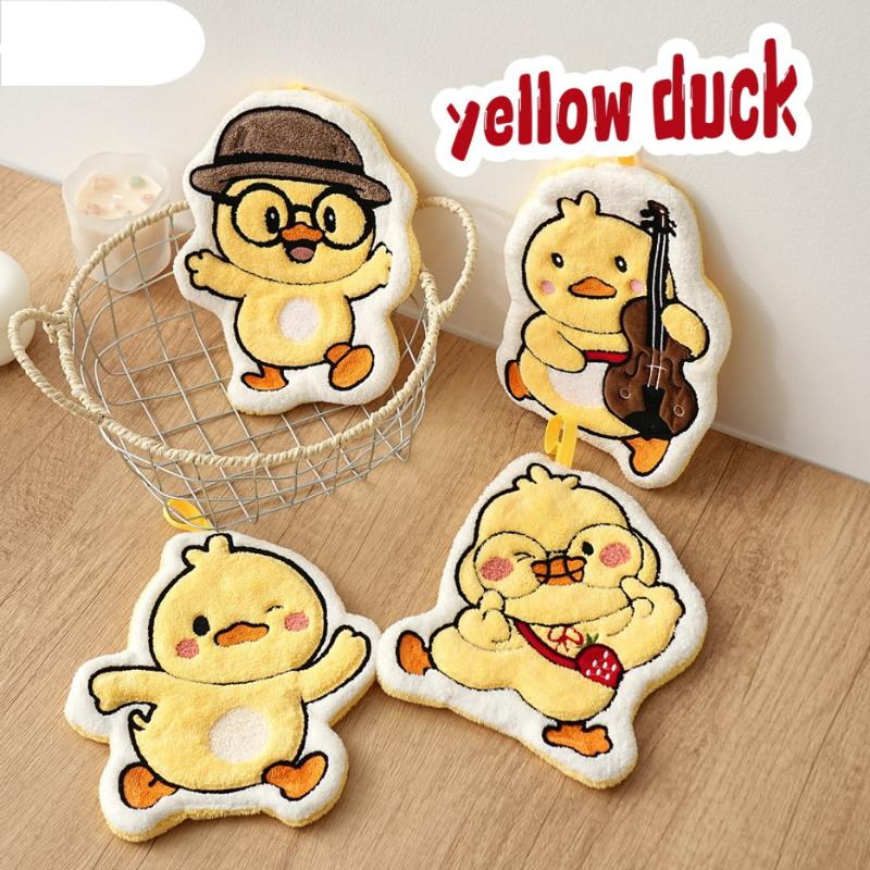 Handdoeken Leuke eend hangende handdoek Keuken Badkamer Gans Badbal Zachte absorberende microvezeldoek Cartoon kinderhanddoeken