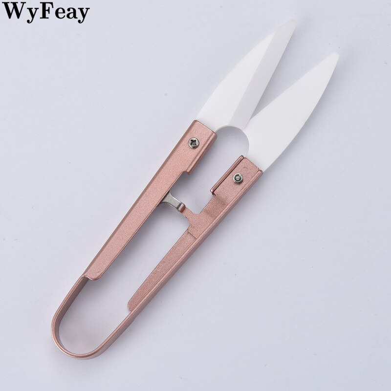 Ceramic U-shaped Knife Cross-stitch Embroidery Scissors Thread Head Yarn Fish Line Sewing Ceramic Yarn Shears Tools for Sewing