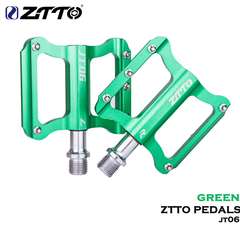 ZTTO Fahrrad Ultraleichtes Anti-Rutsch-Pedal 2 abgedichtetes Lager MTB Rennrad Pedal CNC Faltrad Pedale Flache breite Plattformpedale: Lila