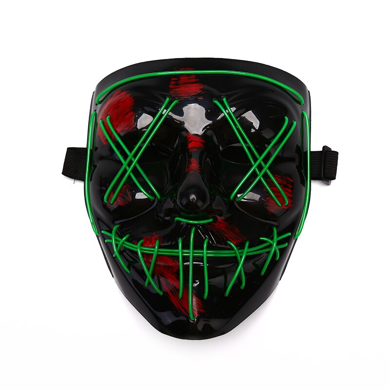 Clubbing Light Up "Stitches" LED Mask Costume Halloween Rave Cosplay DJ Party Xmas Light Mask Unisex