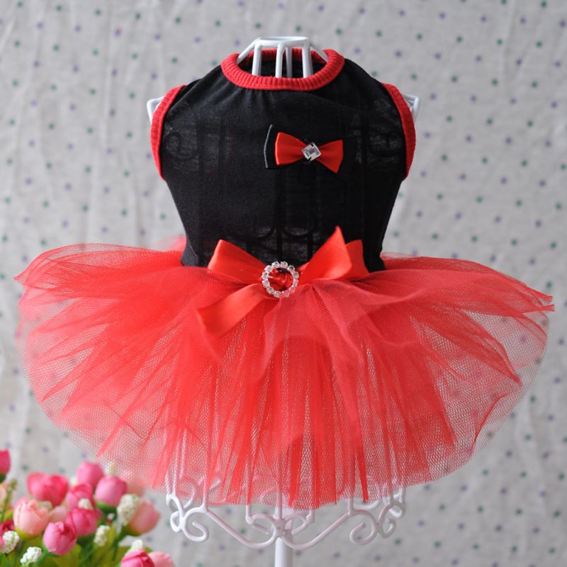 Zomer Hond Mesh Jurk Kleren Kleine Hond Trouwjurk Huisdier Kostuums Tutu Jurk Voor Honden: Rood / XS