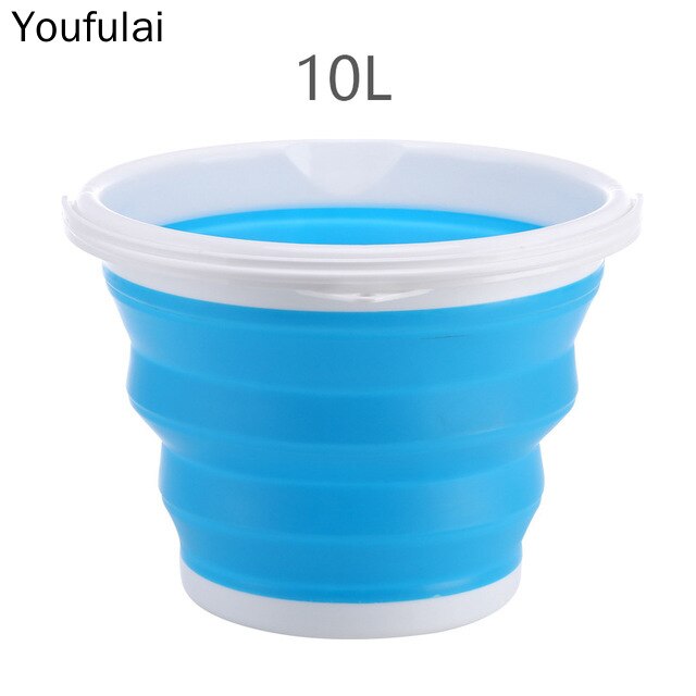 5c Bucket 10L/5L/3L Folding Water Bucket Collapsible Buckets Camping Outdoor Foldable Bucket Fishing Pot Durable Folding Bucket: 10L Blue