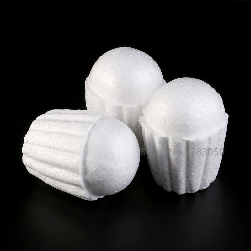 Hvid dummy styrofoam skum kage dummy modellering fondant kager sugarcraft blomster bryllupsfest indretning 2 størrelser