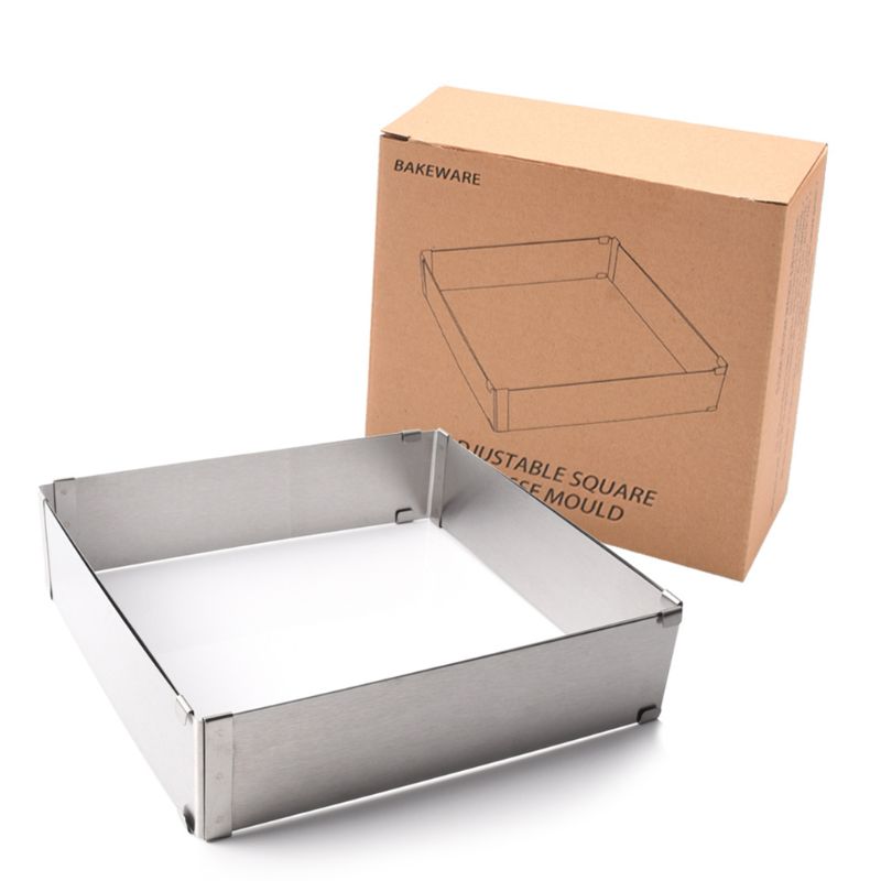 15-28cm adjustable square rectangular baking frame made of stainless steel - rectangular baking