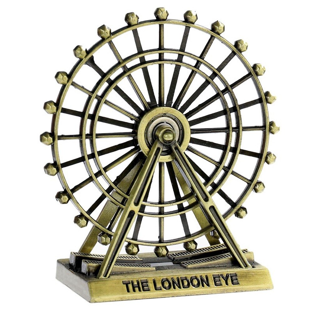 European Style Retro Zinc Alloy Ferris Wheel Model Home Furnishings Rotating Metal Decorative Ferris Wheel Ornaments